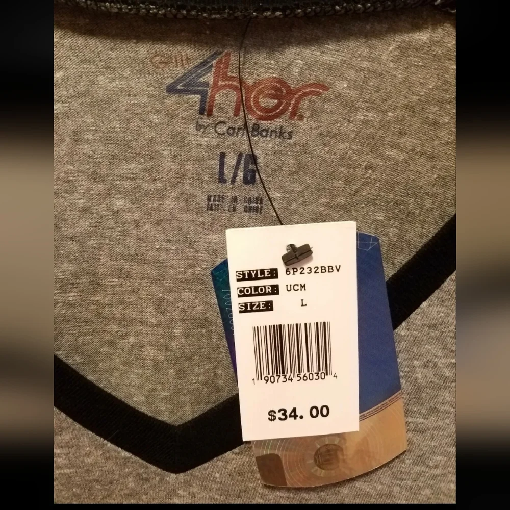 NCAA Clemson Tigers Ladies V Neck Long Sleeves Collegiate Printed Tee shirt - Picture 3 of 4